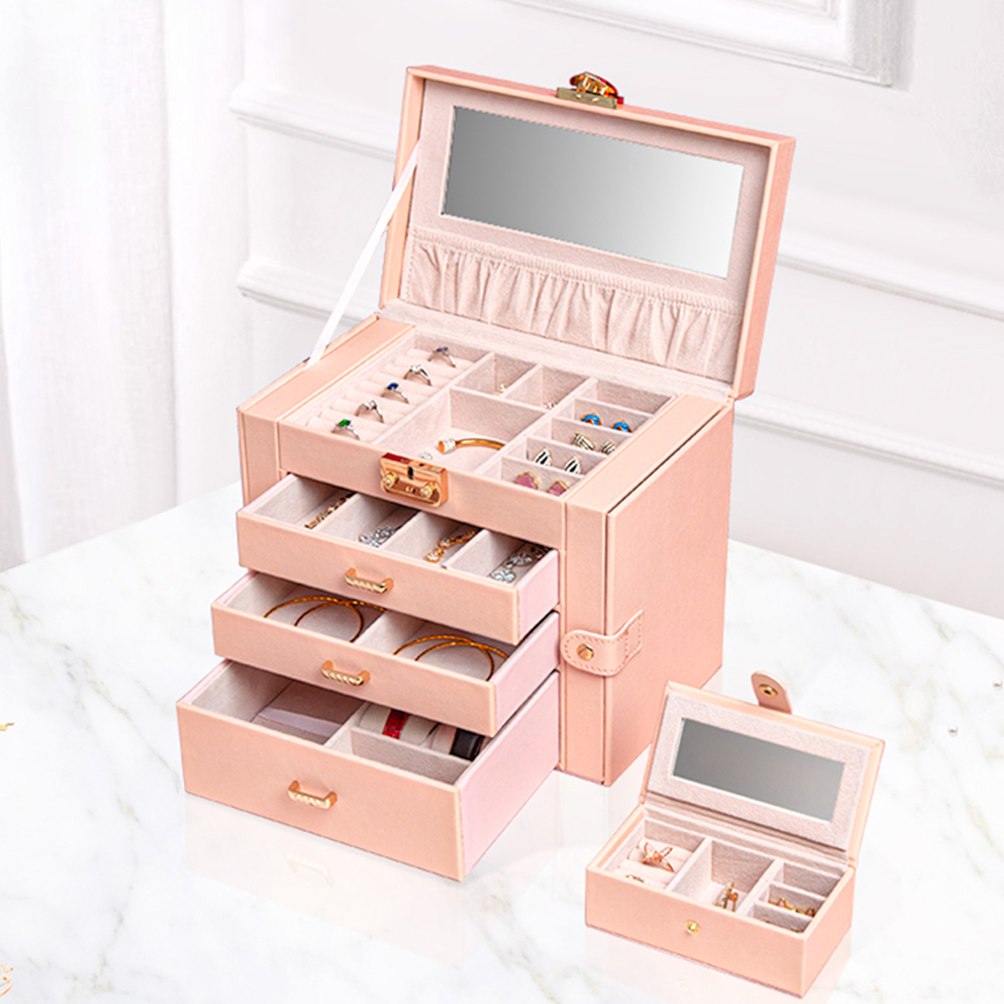 新款首饰盒收纳箱家居轻奢精致