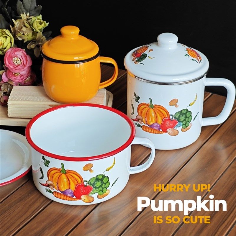 飞凡田园风加厚双料搪瓷泡面杯带盖水杯泡面碗大号泡茶杯搪瓷缸子,餐饮具,马克杯,淘宝优惠券,粉丝福利购,淘宝优惠卷