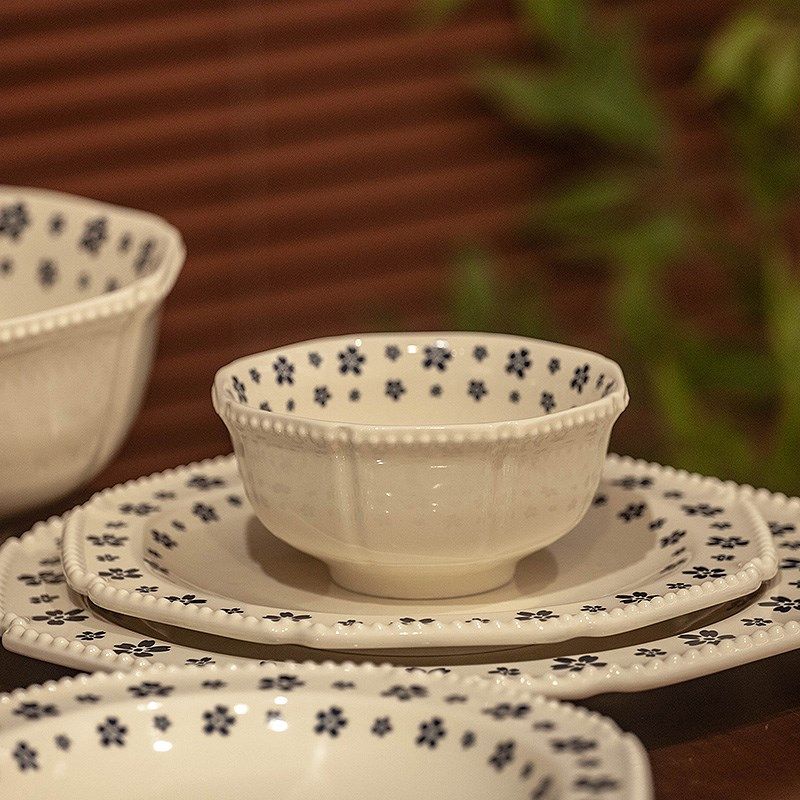 侘寂风餐具套装碗碟盘家用碗高级感碗盘碟筷乔迁简约高颜值餐具