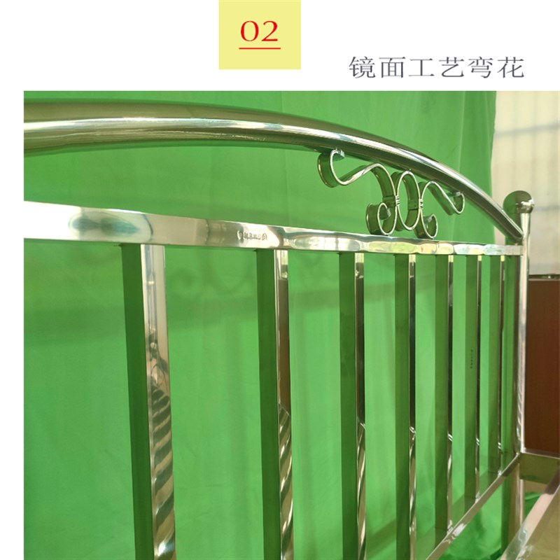 不锈钢床加厚 304铁架床现代简约床1.5/1.8米单人双人简易铁床架