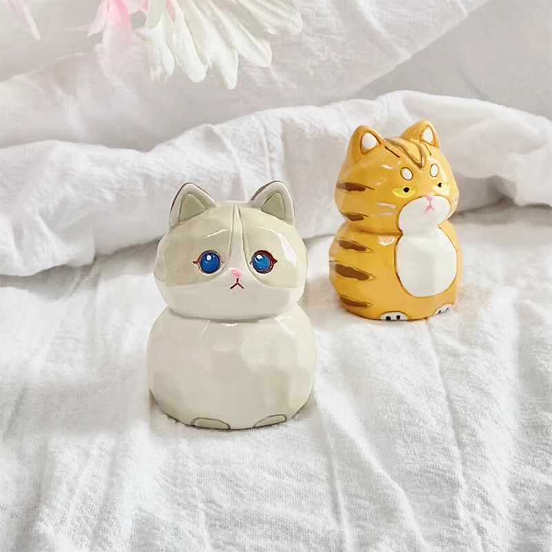 原木风猫咪儿童房衣柜拉手男孩女孩卡通柜K门把手现代简约明装单