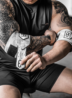 PR护肘健身轮子哥迷彩专业可调节缠绕绑带训练健S美力量举绑肘卧