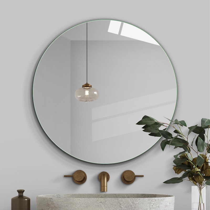 无框浴室镜厕所卫生间镜子免打孔粘贴洗手间壁挂式圆形高清化妆镜,家装主材,浴室镜,淘宝优惠券,粉丝福利购,淘宝优惠卷