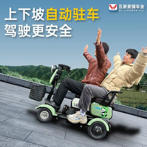 五菱菱猫新款老年j人接送孩子代A步车四轮电动车老人电动代步车双