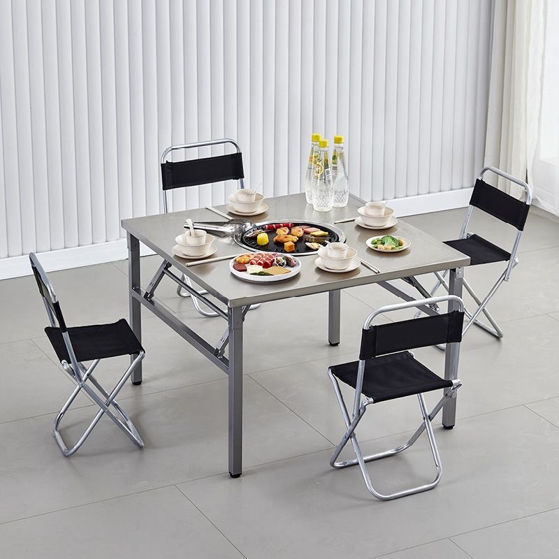 商用烧烤桌炉烙锅摆摊折叠桌夜市便携不锈钢地摊烤肉木炭火锅桌