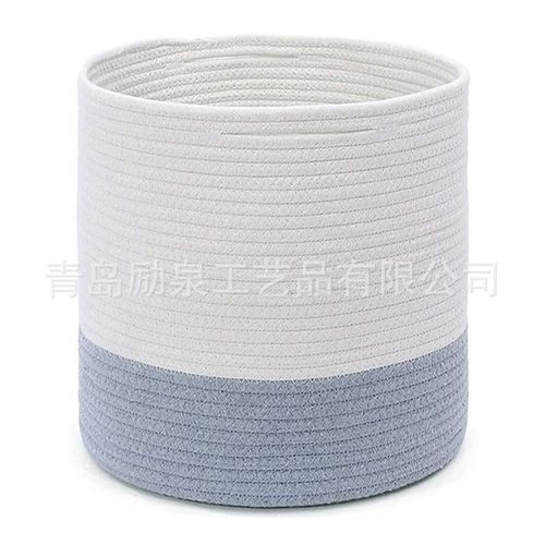 棉绳编织篮植物筐收纳篮盆栽绿植花盆套桌面整理储物筐可折叠