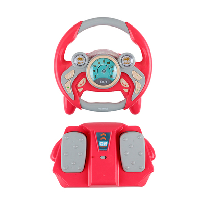益智模拟方向盘玩具 副驾驶2.4G遥控带脚踏板吸盘电动汽车方向盘