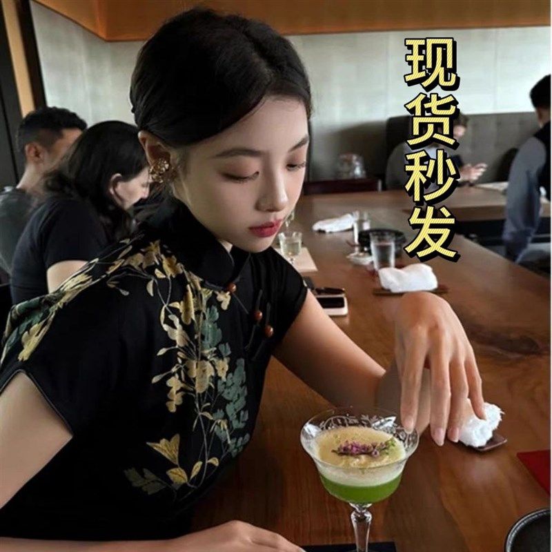 老上海旗袍2025年春夏新款中国风复古气质优雅改良版旗袍连衣裙