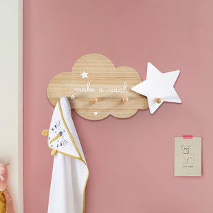 儿童房创意挂钩门口装 饰墙面女房间挂件挂勾北欧小孩可爱云朵挂钩