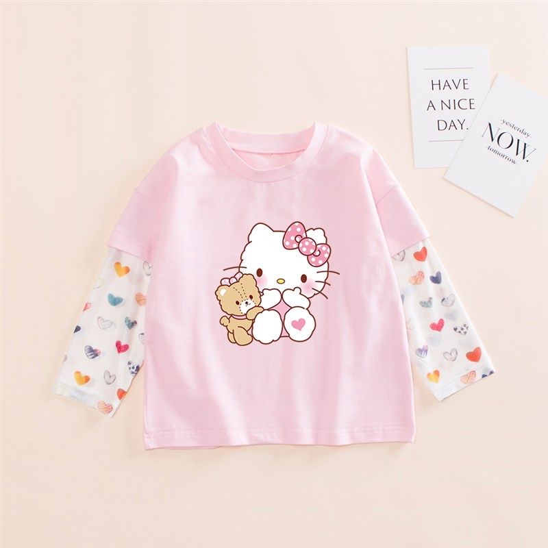 女童防晒袖T恤宝宝夏装韩版春夏小猫衣服儿童打底衫儿童上衣薄款t,童装/婴儿装/亲子装,T恤,淘宝优惠券,粉丝福利购,淘宝优惠卷