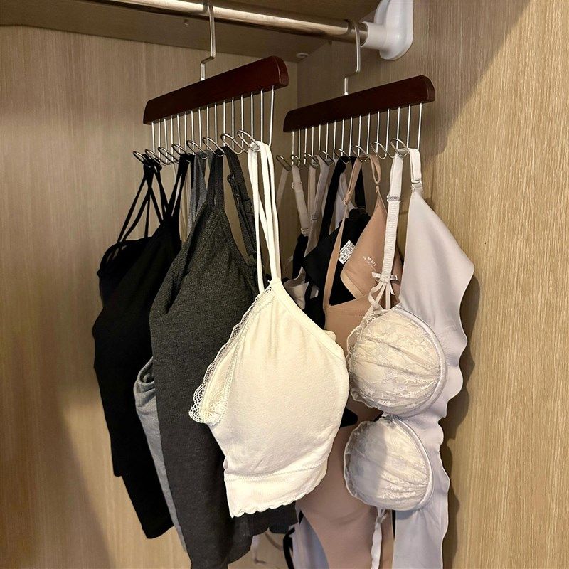 内衣衣架木质吊带衣架背心收纳神器家用卧室实木挂钩波浪晾衣架,收纳整理,木质衣架,淘宝优惠券,粉丝福利购,淘宝优惠卷