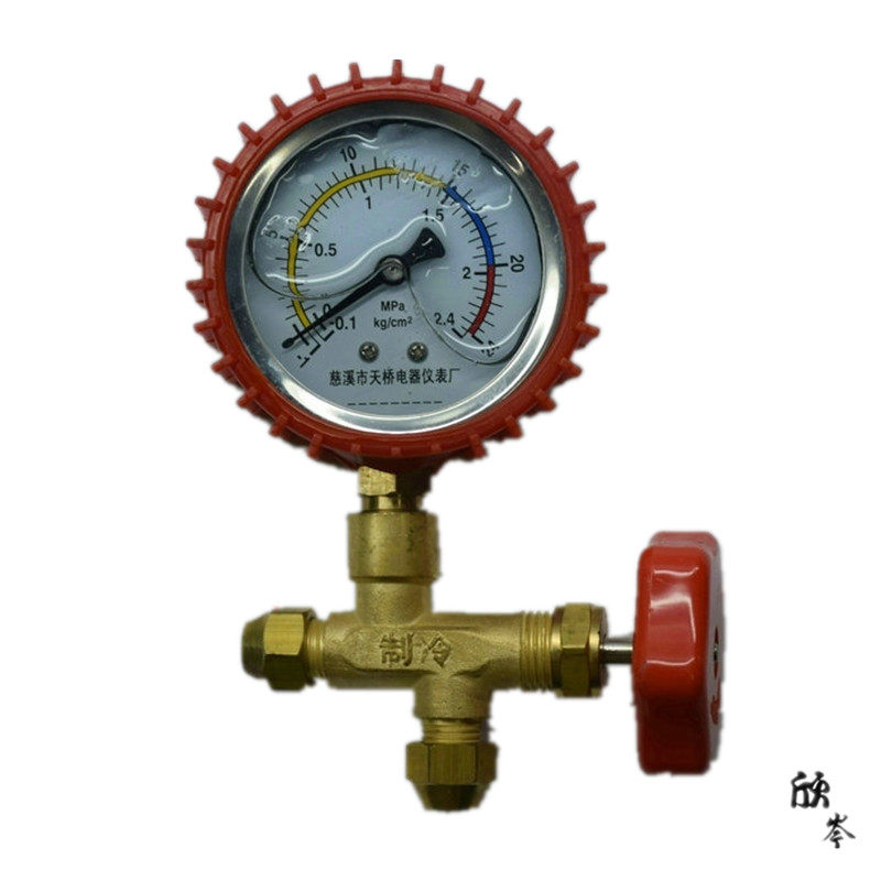 R22制冷剂加液压力表/油表/加液阀/注液雪种表冷媒表压力阀