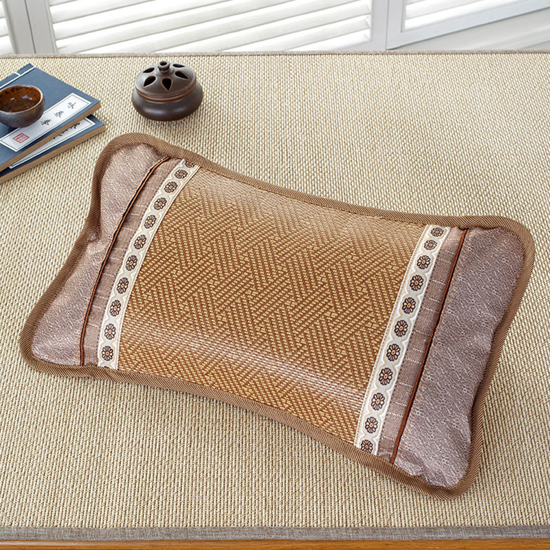 枕头夏季凉枕f单人男护颈椎助枕睡眠茶梗竹藤枕芯一对家用双人低