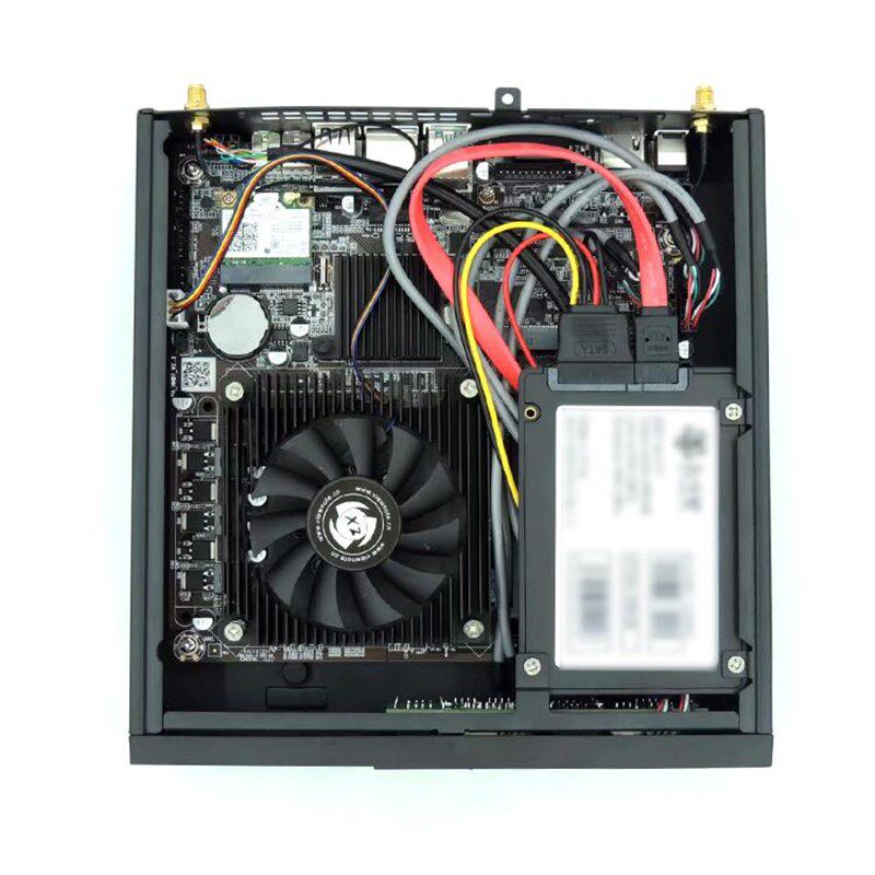 迷你小机箱thin itx机箱黑色工控掌上电脑mini钢材背挂17X17主板