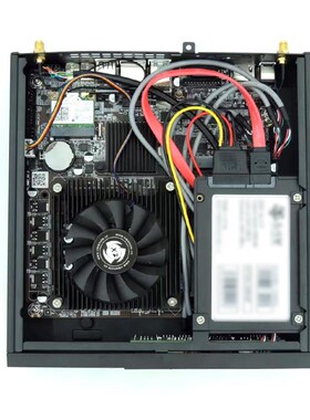 迷你小机箱thin itx机箱黑色工控掌上电脑mini钢材背挂17X17主板