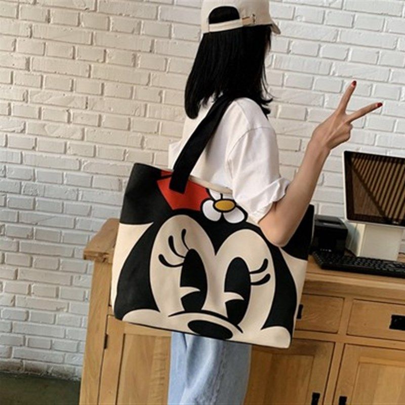 布袋包女风凡布的单肩包斜挎大容量可爱文艺简约百搭学生帆布