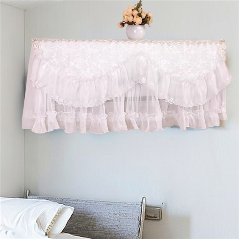 白色蕾丝卧室挂机空调罩开机不取防尘套1匹1.5匹2匹3匹装饰罩