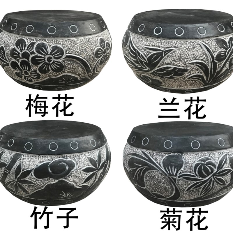 石雕柱墩石柱顶石青石仿古中式石柱墩家用柱基石古建柱础木柱底座