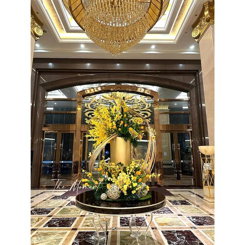 高档酒店大d堂仿真花摆件大型大厅中庭圆桌面前台别墅商场装饰假