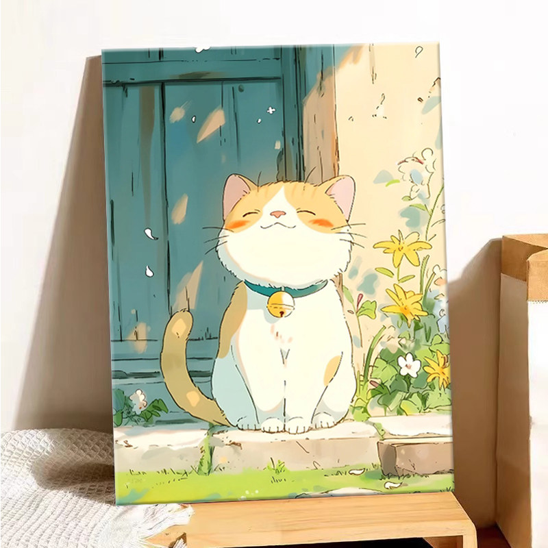 富贵胖猫diy2025新款解闷手工画画填色自己涂手绘油彩画