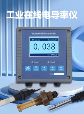 线上电导率仪表纯水污水检测TDS CEC计感测器电极监视器电导率测