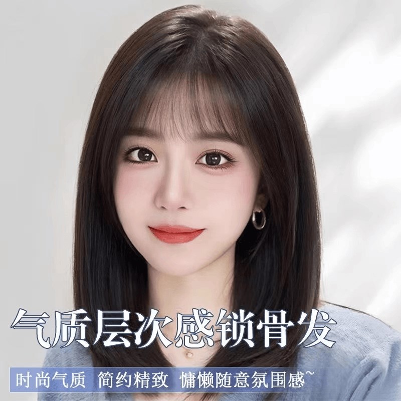 假发女全头套真发全真人发丝自然隐F形蓬松光头化疗可扎锁骨假发