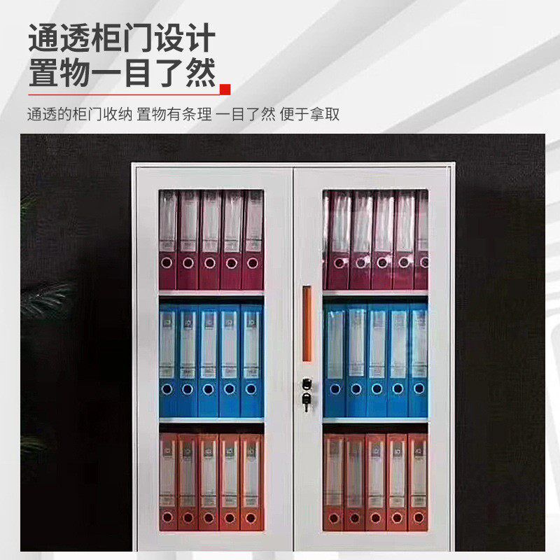钢制文件柜办公资料柜铁r皮档案柜财务凭证柜带锁储物柜矮柜收纳