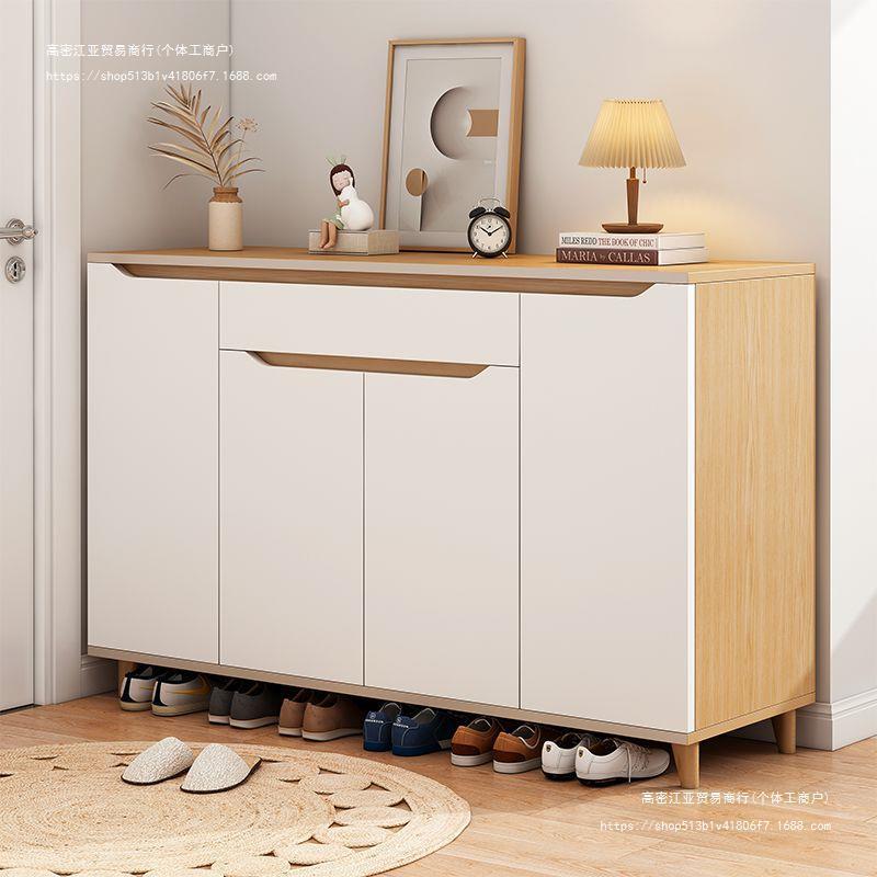 轻奢烤漆入户门口鞋柜家用带换鞋凳现代简约收纳储物柜