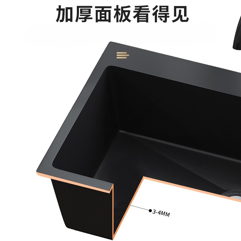 石英石洗衣池台盆一体阳台水槽悬挂室外洗手台庭院加深水池柜组合