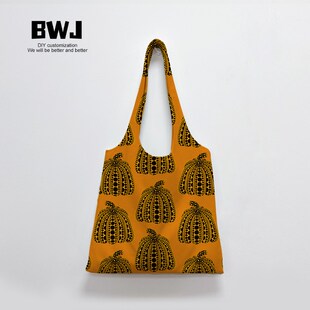 艺术家草间弥生日式波点南瓜单肩和尚包包小众大容量收纳布袋定制