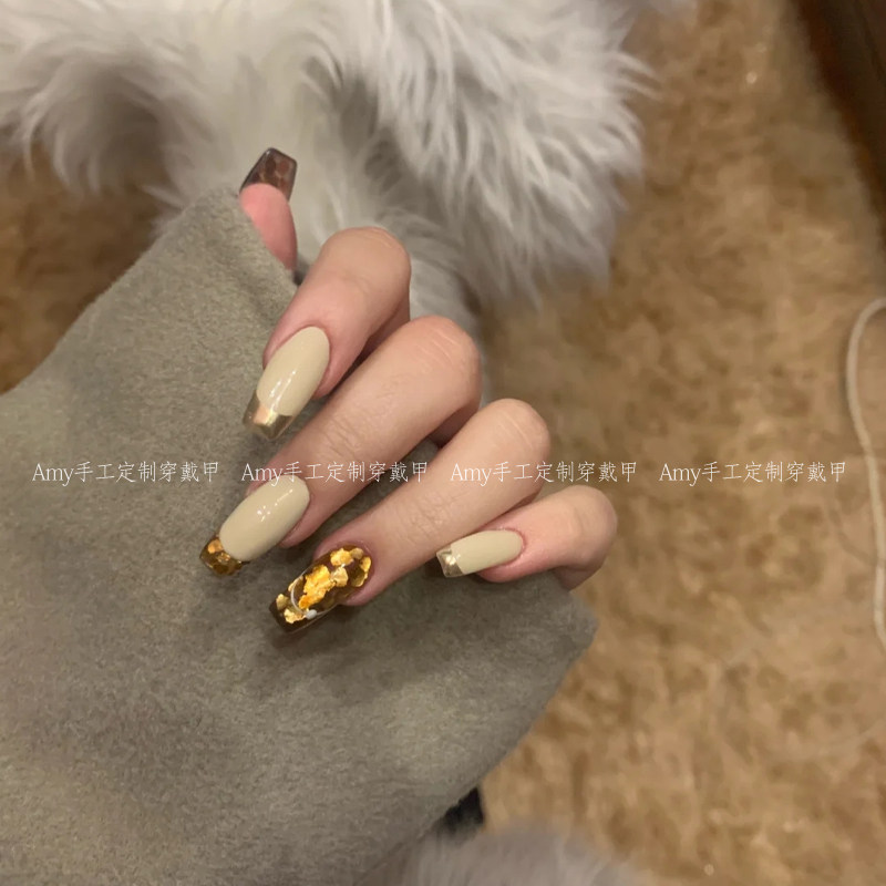 穿戴甲高级感法式亮片线条秋冬季美甲贴片日式轻奢手工定制假指甲,彩妆/香水/美妆工具,穿戴甲/甲片,淘宝优惠券,粉丝福利购,淘宝优惠卷