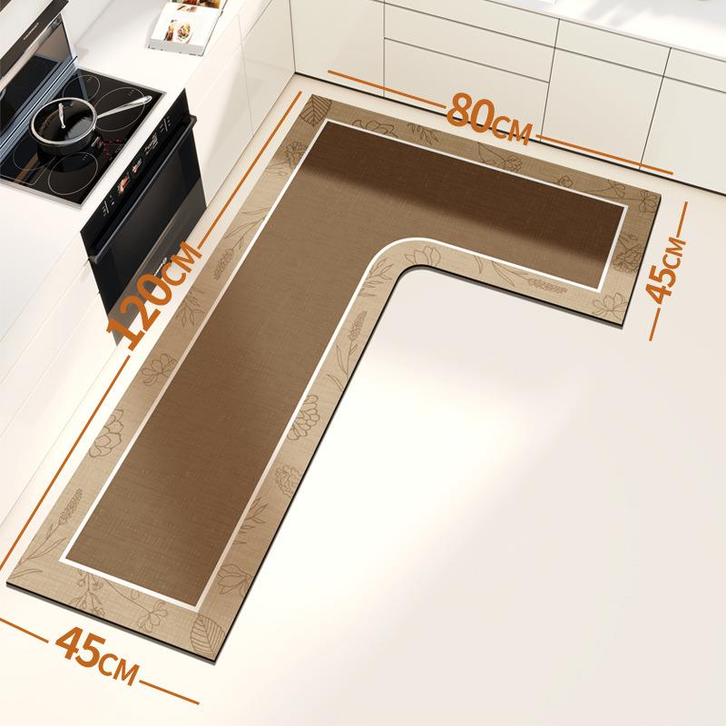 厨房专用地垫硅藻泥L形整块吸水垫吸油防滑可擦免洗地毯防油耐脏