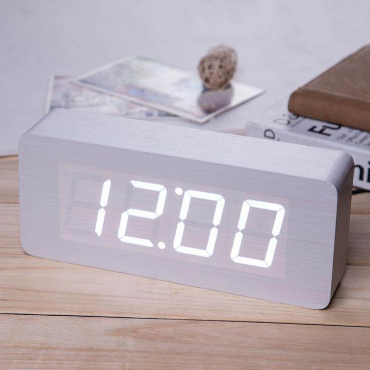 新款创意长方形大号木制台钟座钟 亚马逊热卖木头钟现货