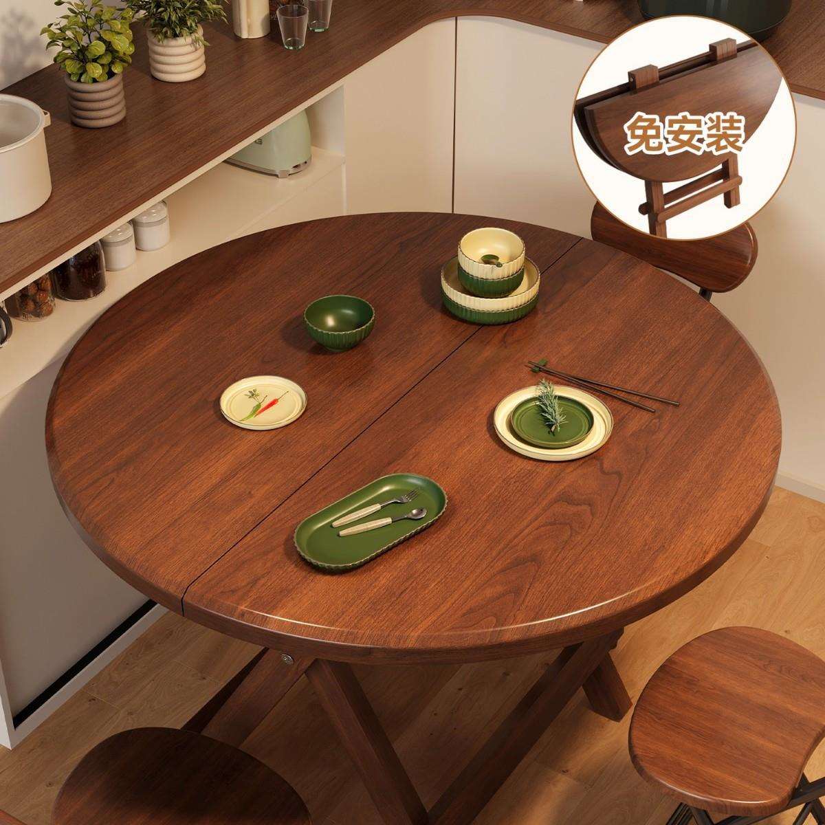 折叠桌子餐桌家用圆桌小户型吃饭小桌子多功能简易摆摊折叠桌便携