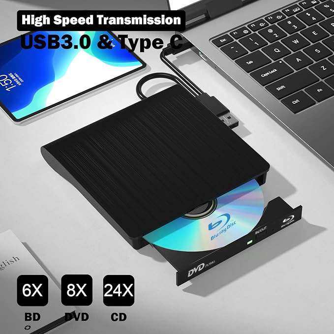 移动蓝光光驱usb外接电脑 蓝光刻录机台式笔记本外置光驱可读写BD