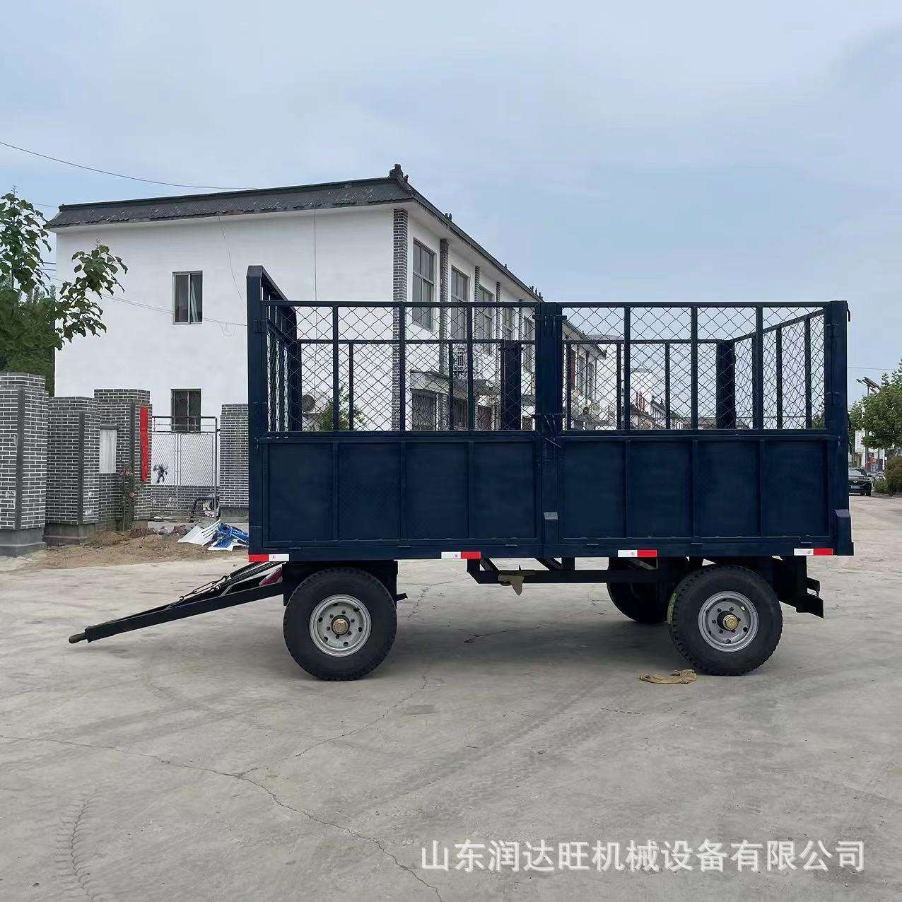 5吨拖拉机后牵引车斗 农用拖车拖斗厂区载重10吨平板车