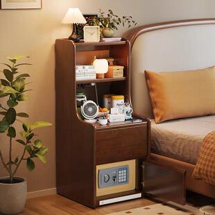 实木床头柜保险柜一体家用小型隐藏式防盗保险箱卧室收纳柜储物柜