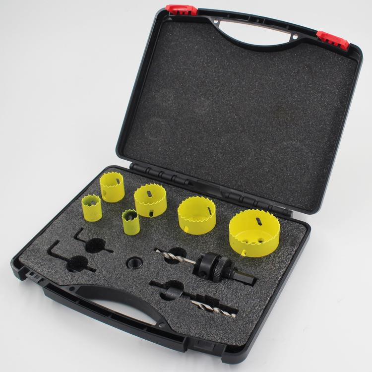 M42双金属开孔器孔距组套 石膏板PVC塑料筒灯木工开孔器套装9PC