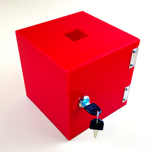 新品不良品放置盒红色不良品箱带锁不合格品箱压克力收纳盒差品废