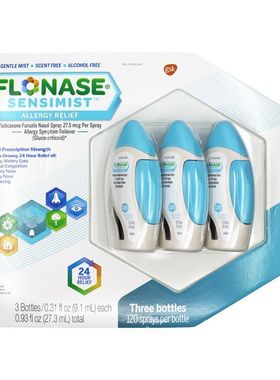 美国Flonase鼻塞喷剂季节性鼻敏感喷雾成人儿童洗鼻剂鼻腔缓解