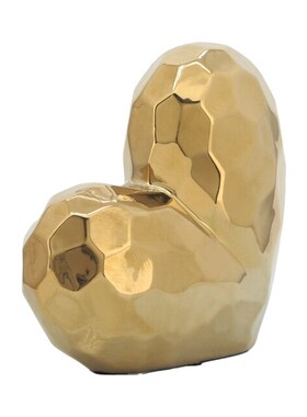 现代美式家居创意轻奢摆件几何金色陶瓷心形桌面装饰爱心家居软装