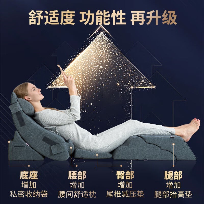 梦紫莲床头靠垫大靠背沙发靠背垫靠枕斜躺床上护腰孕妇软包半躺护