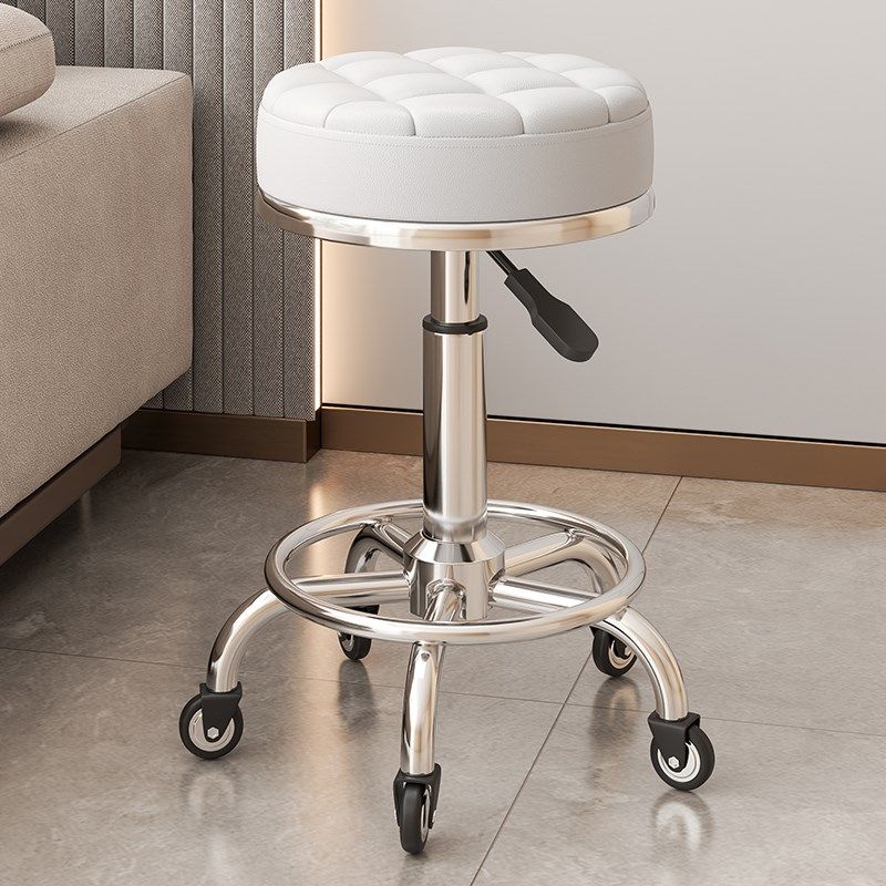 美容凳子c滑轮理发店椅美容院专用大工凳升降转椅圆凳美发美甲椅