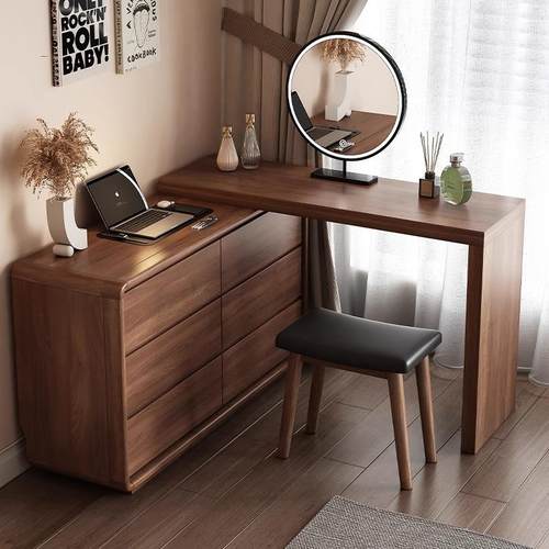 储物柜尾办卧室床一体客厅收纳新中式百思宜斗柜实木梳妆台化妆桌