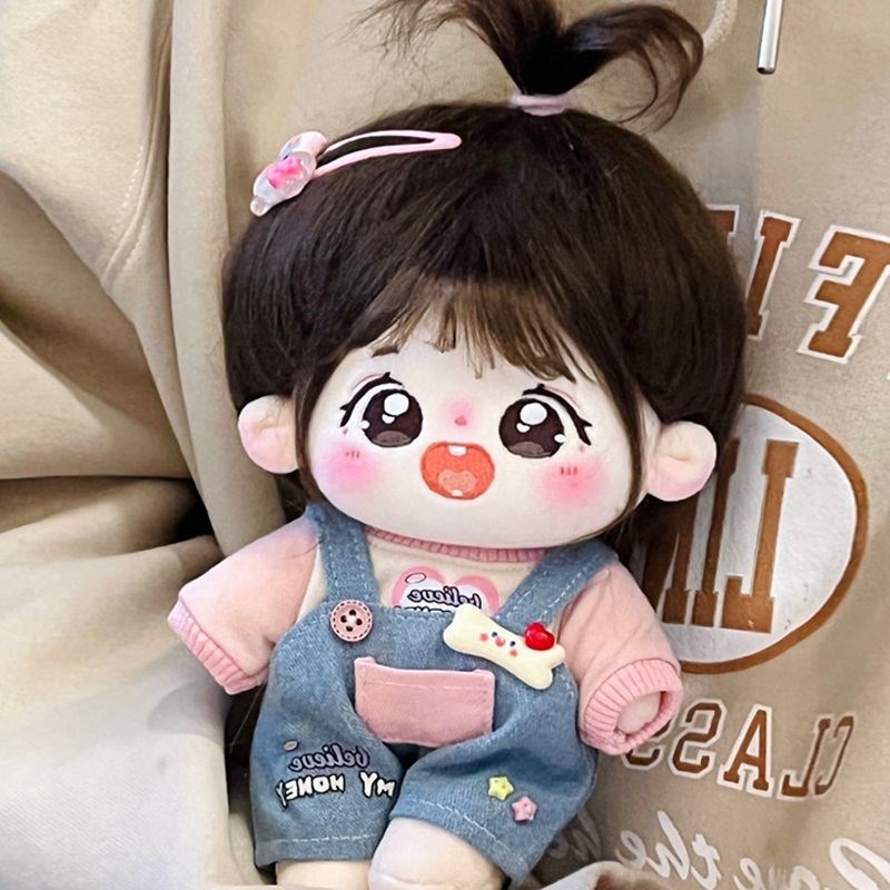 汪汪背带裤棉花娃l娃娃衣20cm女孩无属性公仔玩偶生日礼物