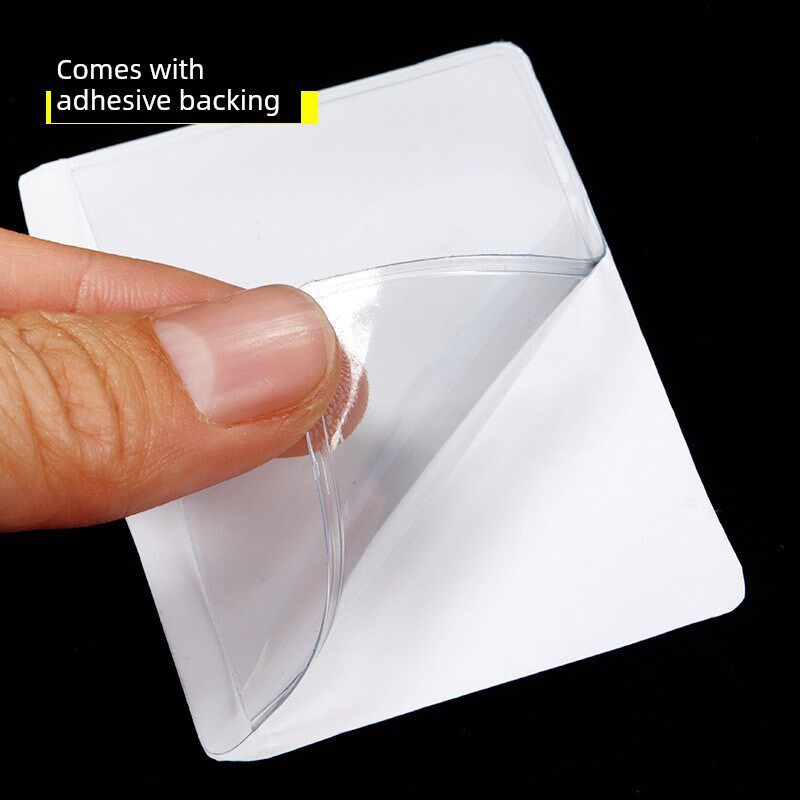 透明软膜a不干胶标签袋,可粘于密封周转箱塑料材料识别卡座与胶水