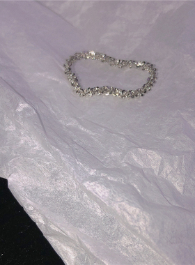 波光粼粼戒指~百搭叠q戴神器雪花素圈细链条轻奢指环女轻奢食指戒