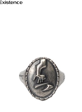 现存25s立体手工雕琢Q镀银反杯戒指