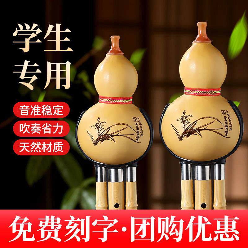 葫芦丝乐器小学生专用C调降B调防摔儿童初学者旗金丝楠竹胡葫丝