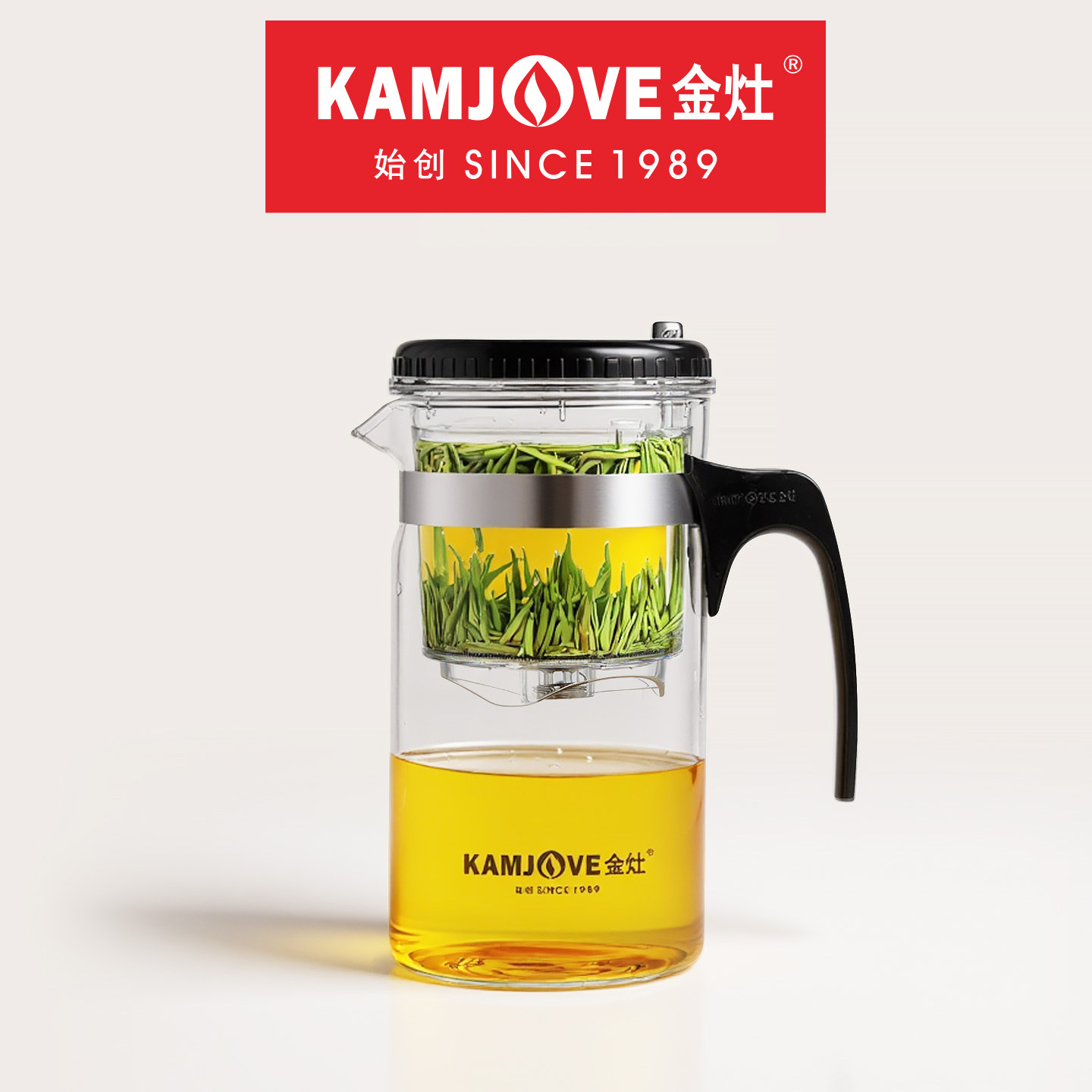 金灶TP-200飘逸杯可拆洗内胆玻璃泡茶壶家用一键过滤茶水分离壶